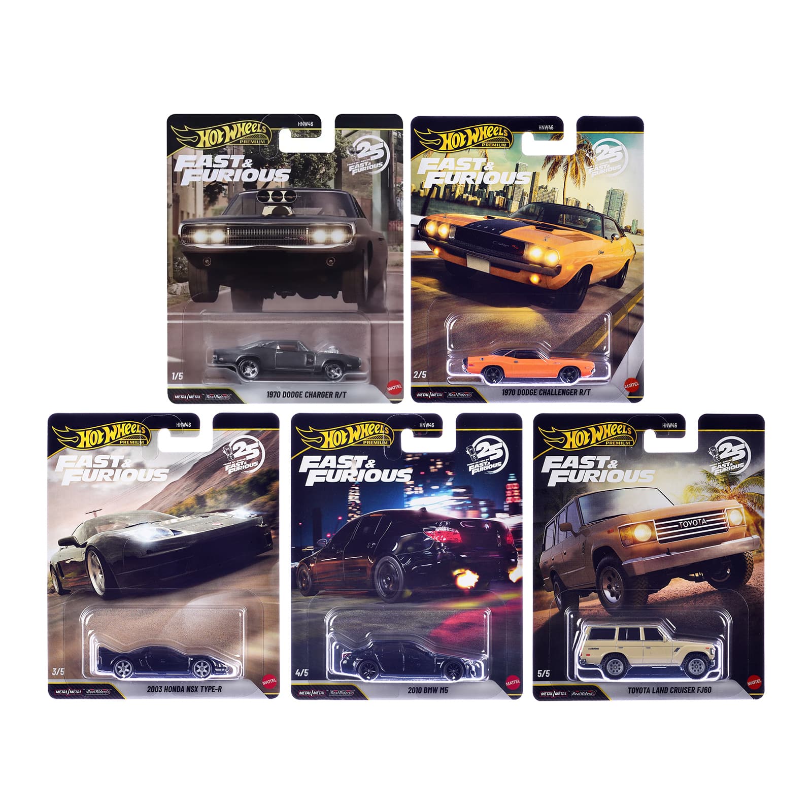 """Fast & Furious 25th Anniversary"" 2026 5 piece Set Q Diecast Model Cars by Hot Wheels" price history on PriceWatchPro