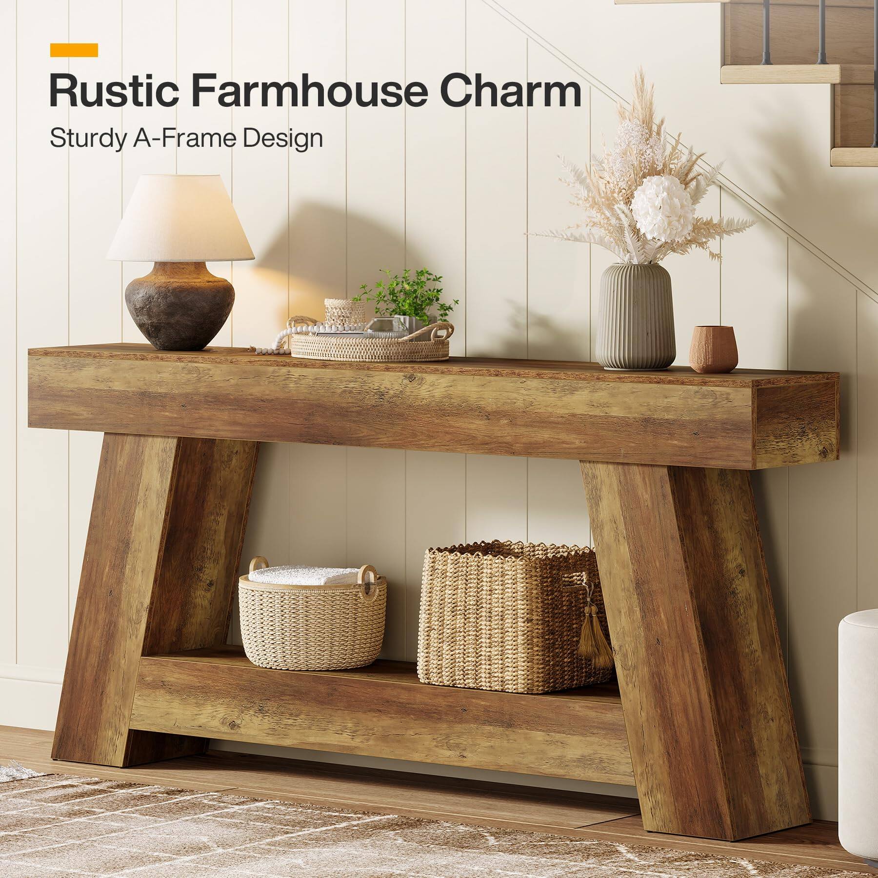 Rustic Farmhouse Charm  
Sturdy A-Frame Design