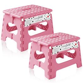 Casafield - Folding Step Stools with Handle (Set of 2) - Light Pink