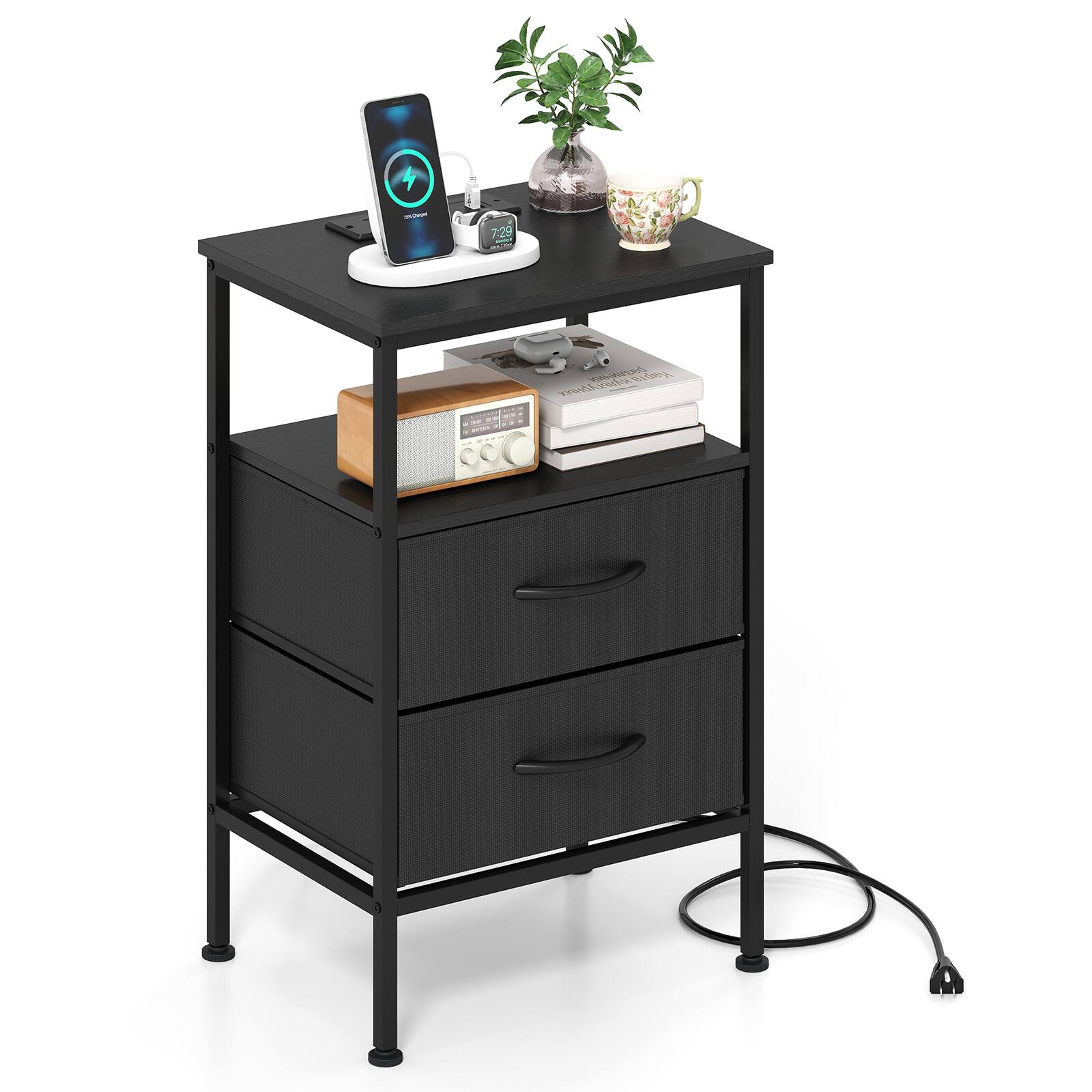 Black 2 Drawers