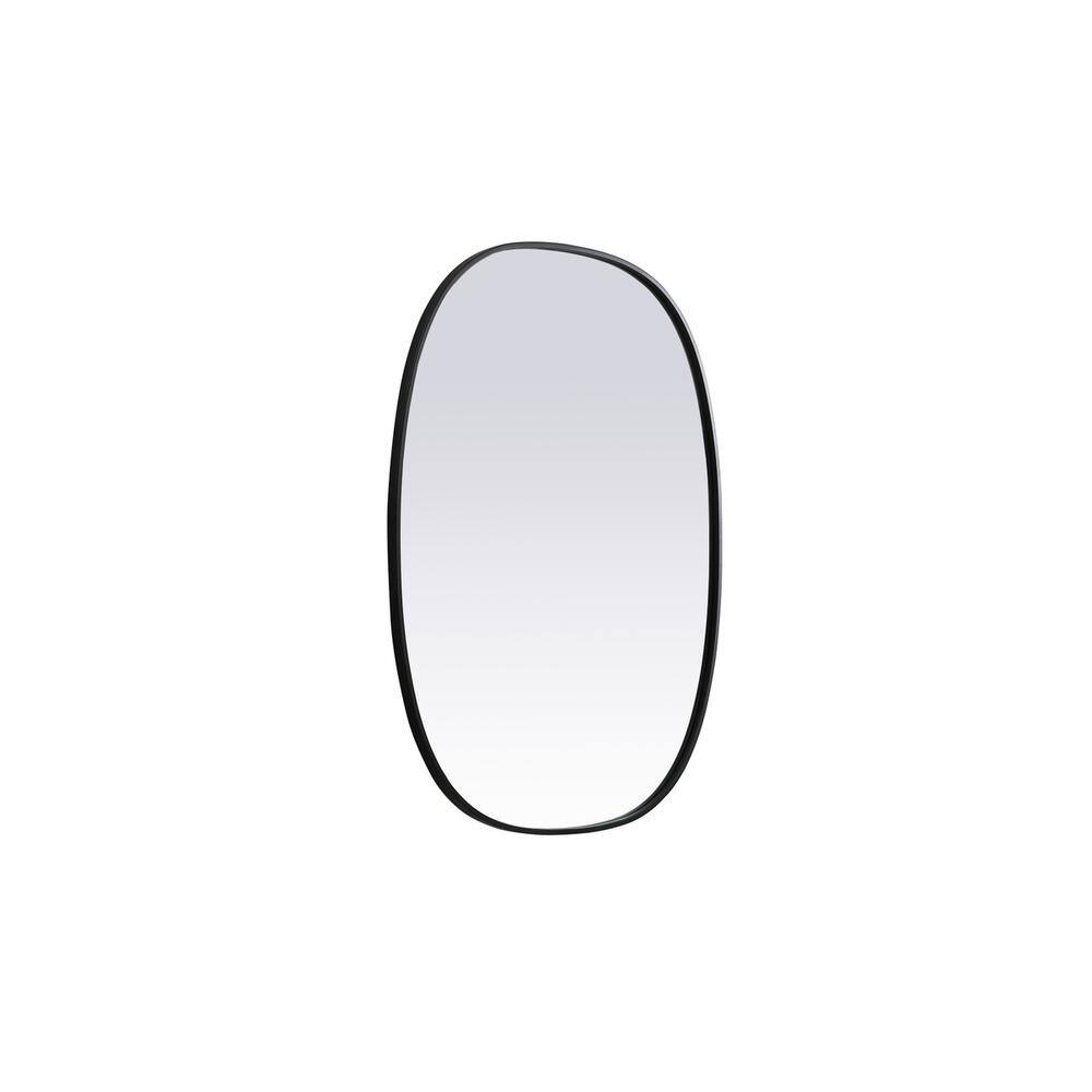 Alt View 1. Elegant Decor - Metal Frame Oval Mirror 30x40 Inch in Black - Black.