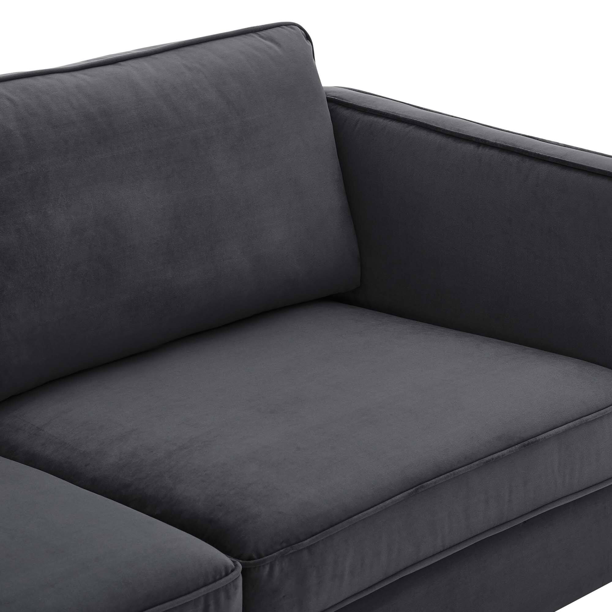 Alt View 5. Modway - Kaiya Performance Velvet Sofa by Modway - Charcoal.
