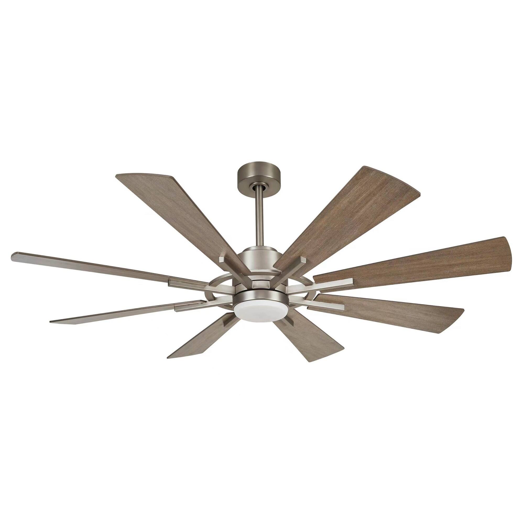 Alt View 6. Parrot Uncle - 60" Windmill 8-Blade Ceiling Fan with Dimmable LED Light, Remote Control, Reversible DC Motor - Bronze.