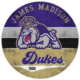 Jardine - James Madison Dukes 20'' x 20'' Retro Logo Circle Sign - Purple