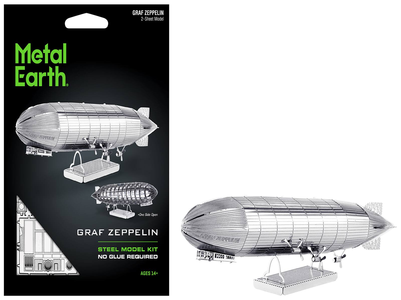 GRAF ZEPPELIN  
2-Sheet Model  

Metal Earth  

GRAF ZEPPELIN  
STEEL MODEL KIT  
NO GLUE REQUIRED  
AGES 14+  

One Side Open
