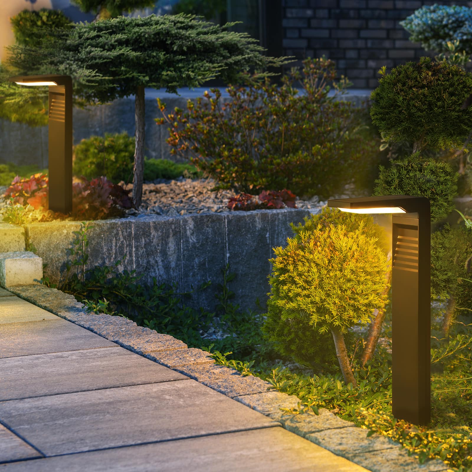 Oumilen - Solar Pathway Lights Outdoor, 2200mAh 30LED Solar Landscape Lights