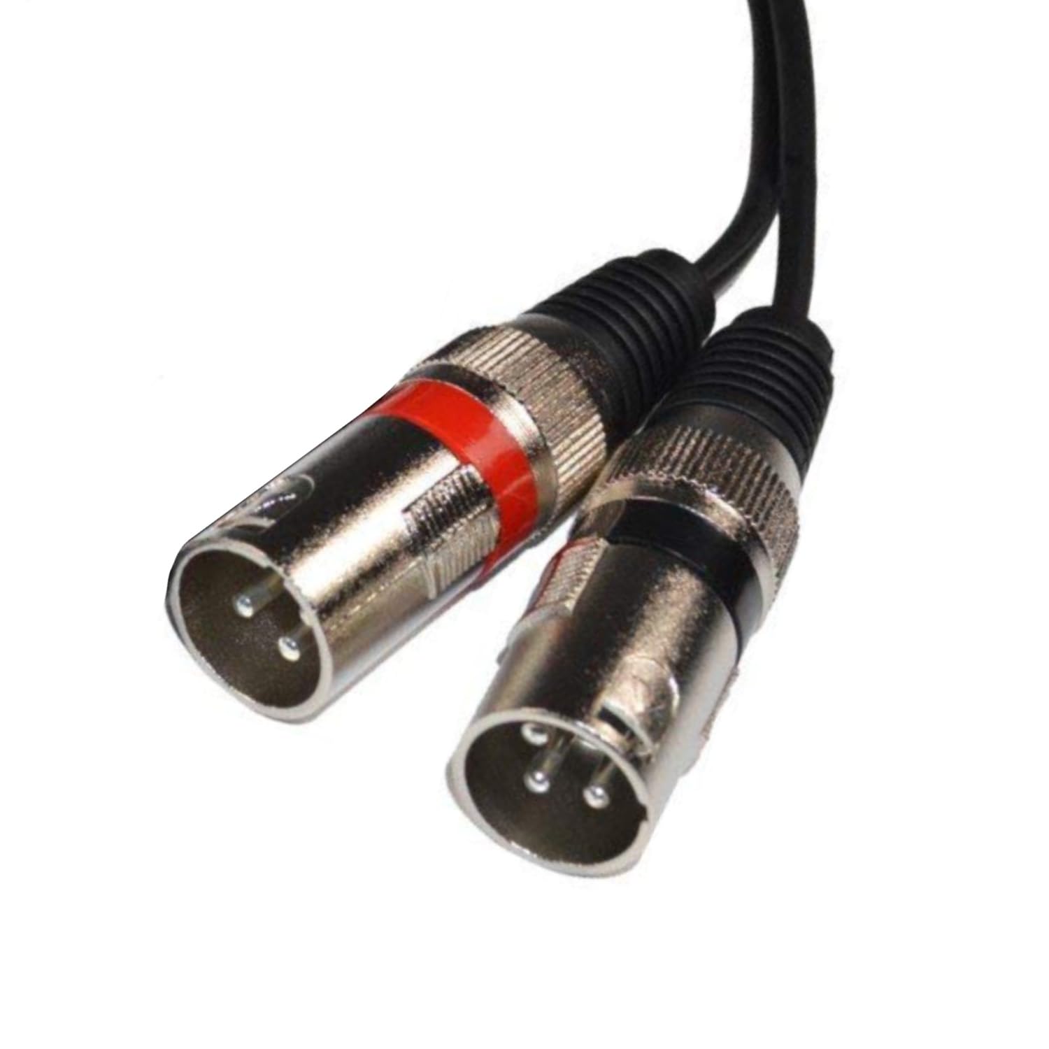 Left. HQRP - Dual XLR Male to Dual RCA Male Audio Patch Cable 6 ft 3-Pin Balanced to Phono - Black.