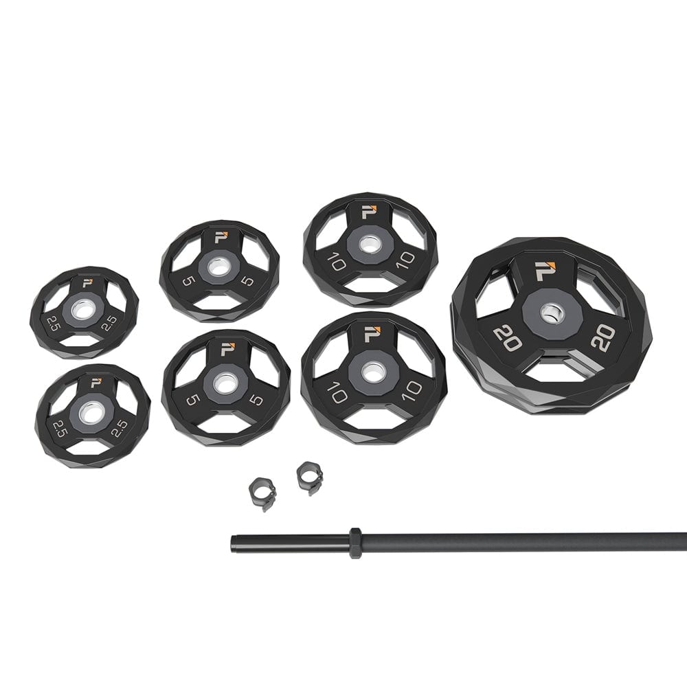 Power Systems - ProElite Cardio Barbell Set with Weights & Lock Jaw Collars, Durable Training System - Gray