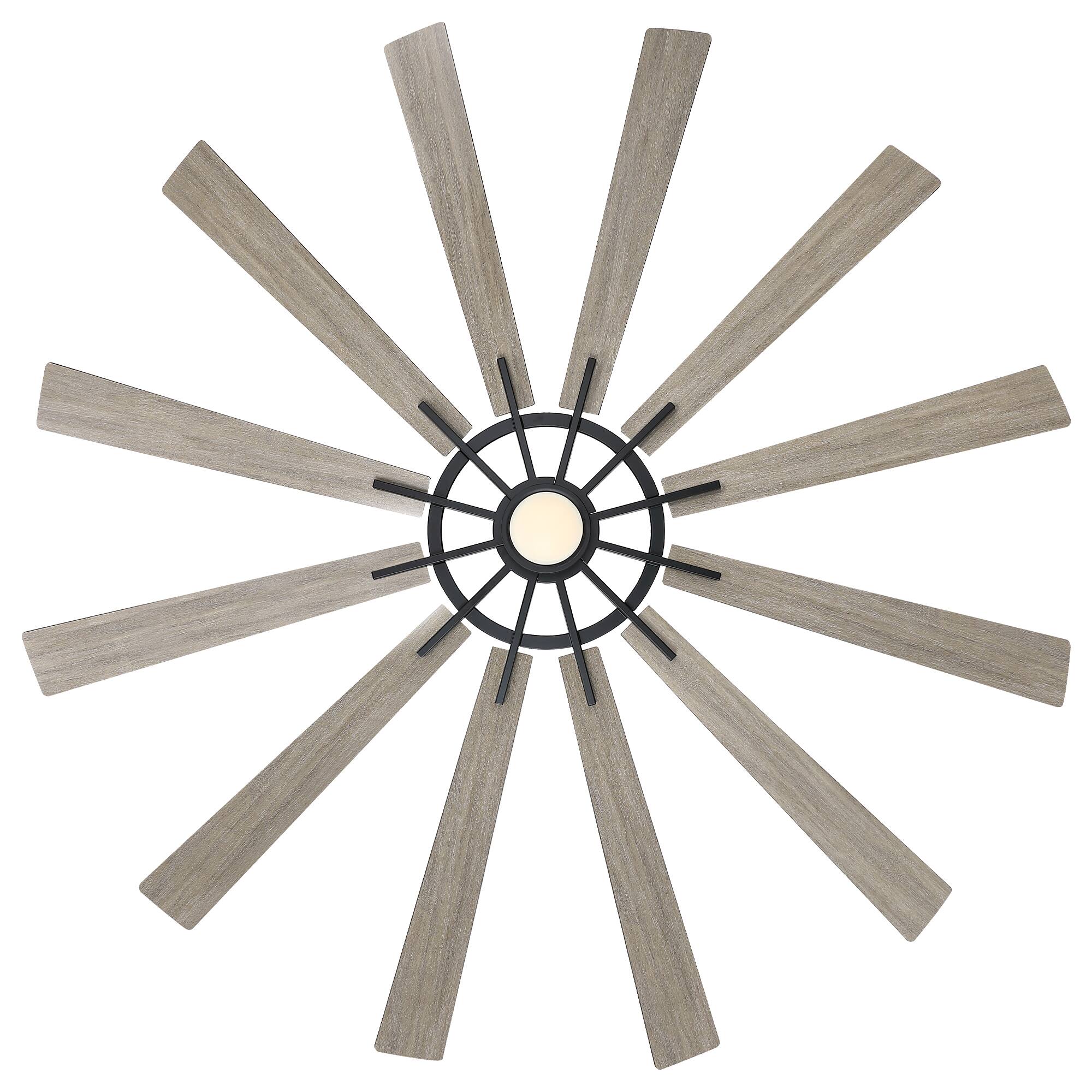 Alt View 4. Parrot Uncle - 72" Large Farmhouse 12-Blade Windmill Ceiling Fan with Dimmable LED Light and 6-Speed Remote - Black.