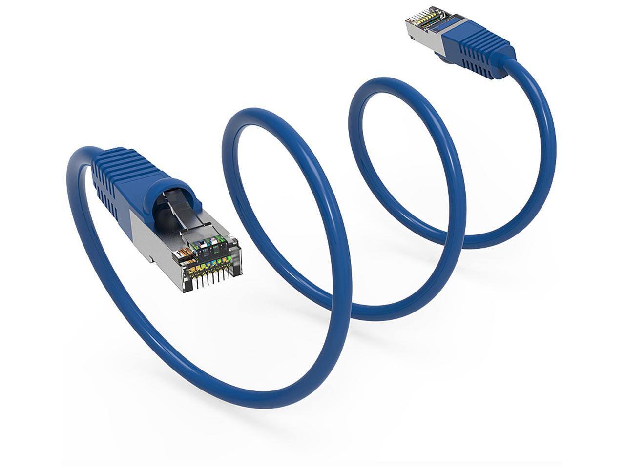 Alt View 3. Nippon Labs - Nippon Labs Cat7 Shielded 600MHz 26AWG 1ft Blue LAN Cable, RJ45.