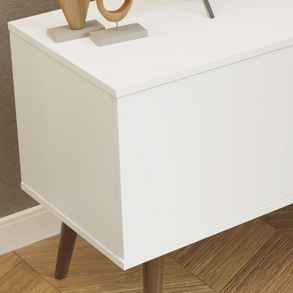 Alt View 1. Madesa - Madesa TV Stand with 2 Doors and 2 Open Shelves with Cable Management 53"L Media Storage - White - White.