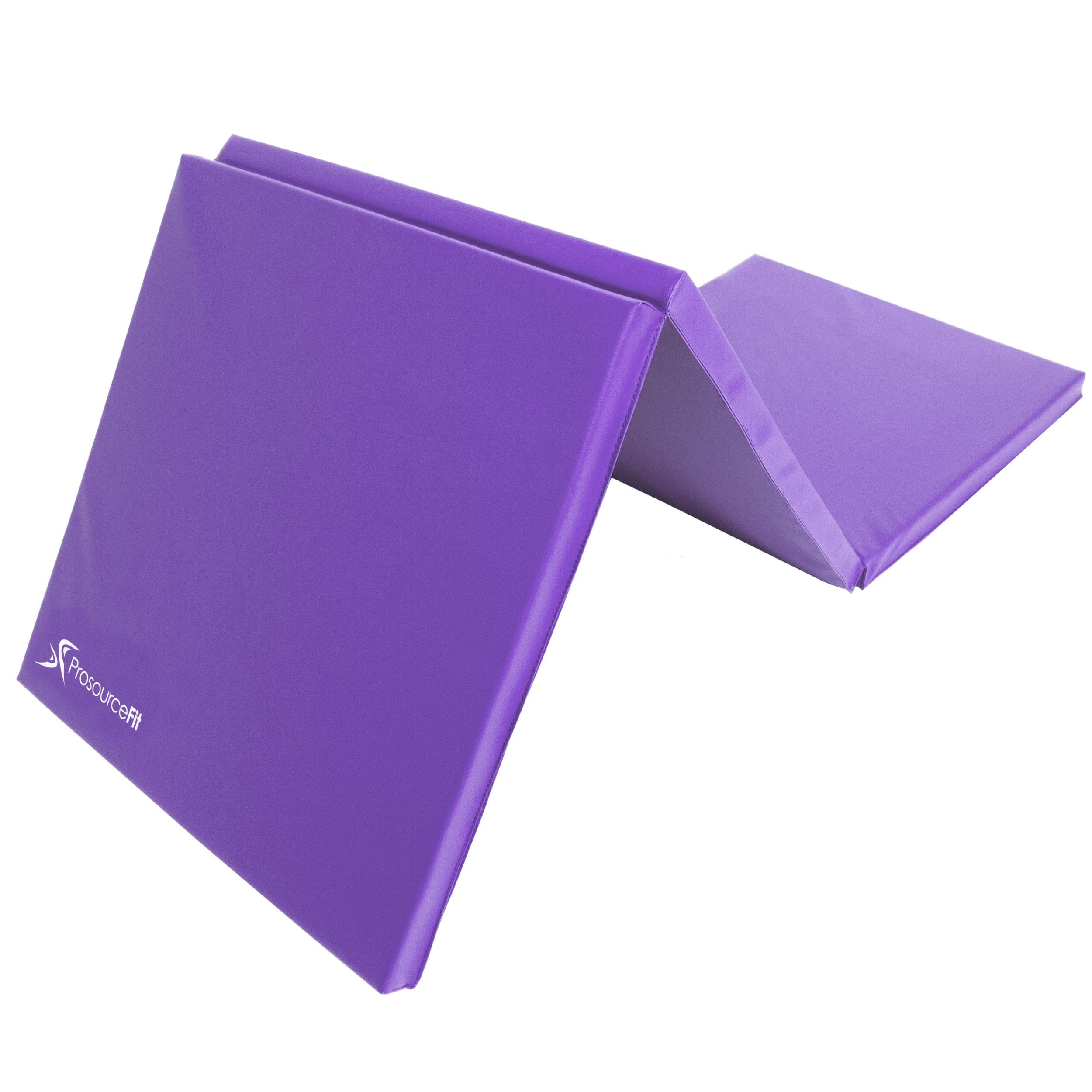 ProsourceFit - Tri-Fold Folding Exercise Mat, 6 ft x 2 ft - Purple