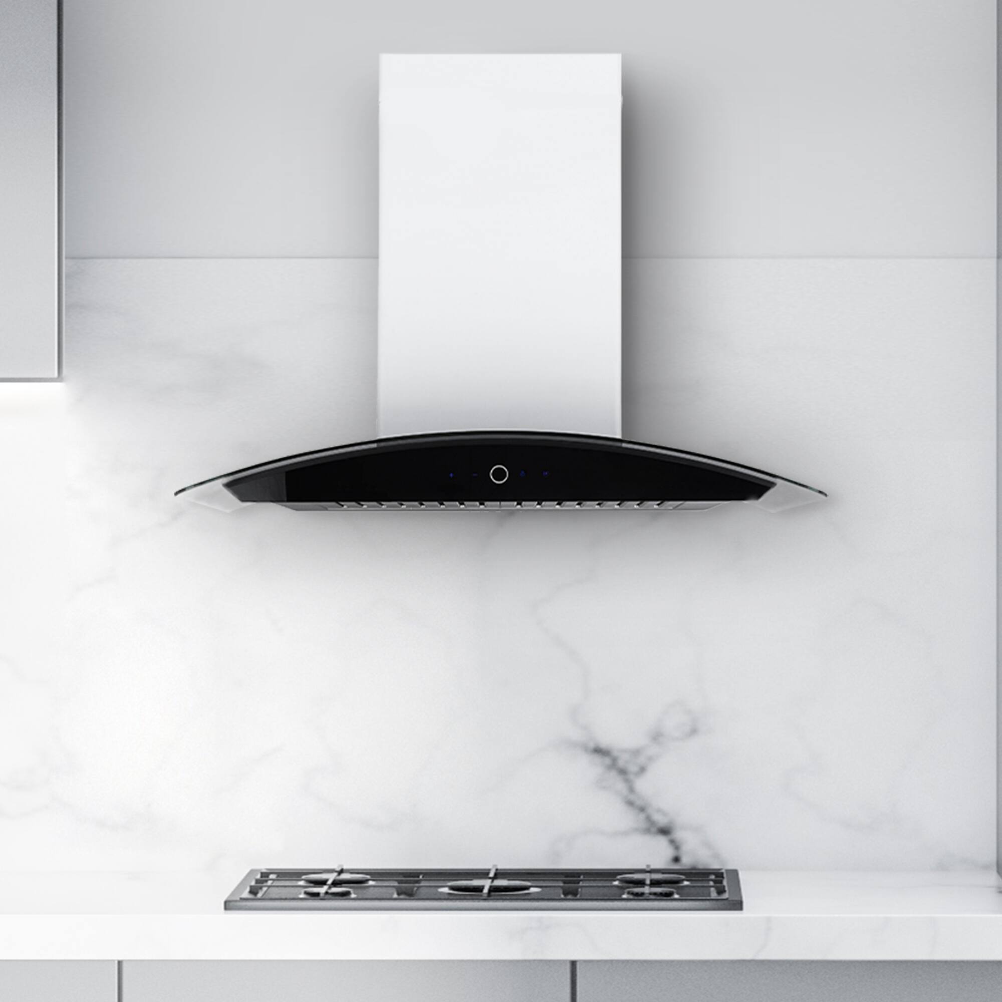 Alt View 2. Hauslane - Hauslane WM-639 30-in Convertible Stainless Steel Wall-Mounted Range Hood (OFFICIAL) - Silver.