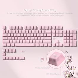Womier - Jelly Keycaps,Clear Cute Keycaps, Transparent Custom Cherry Profile Key Cap for MX Switch Mechanical Keyboards - Pink-115 Keys