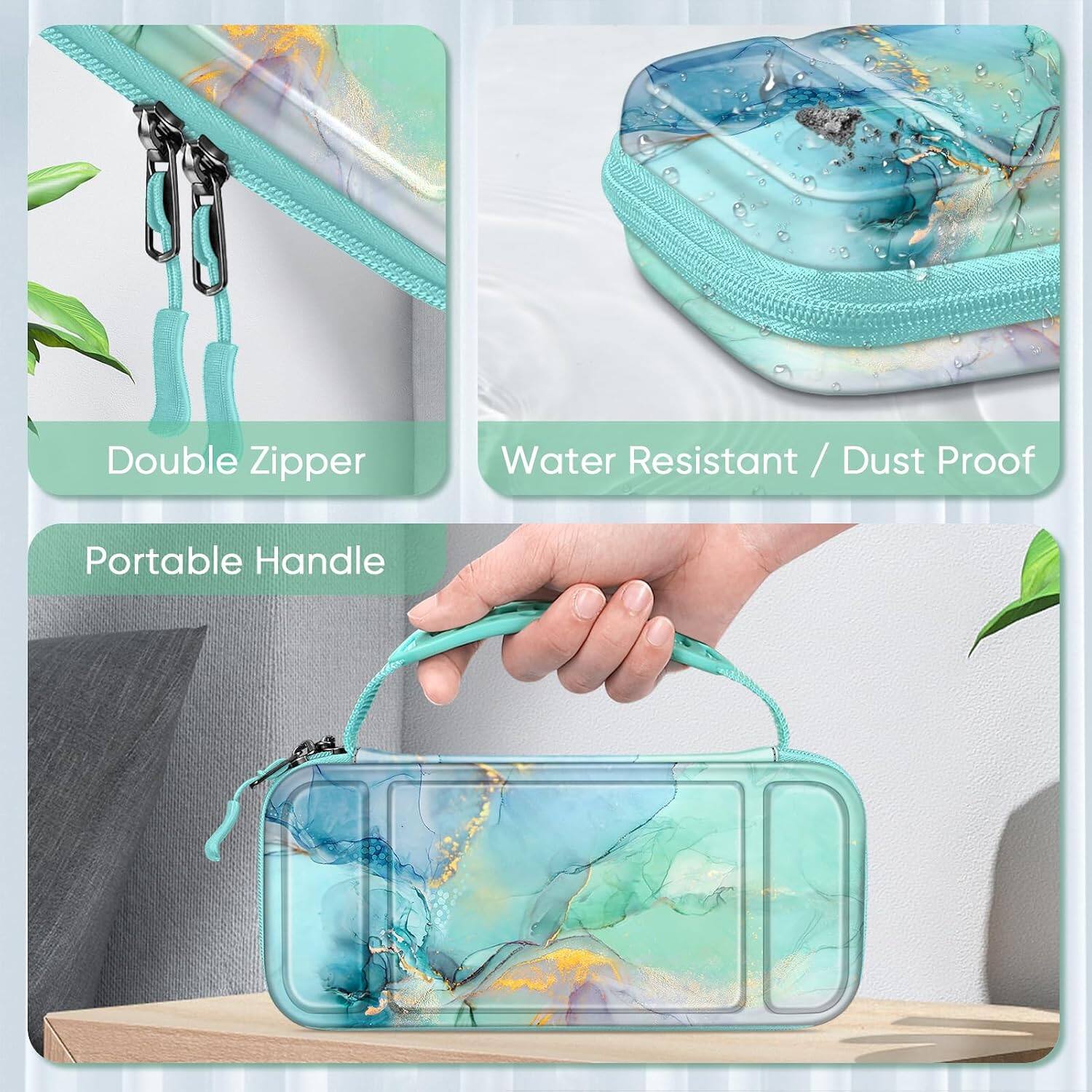 Double Zipper  
Water Resistant / Dust Proof  
Portable Handle