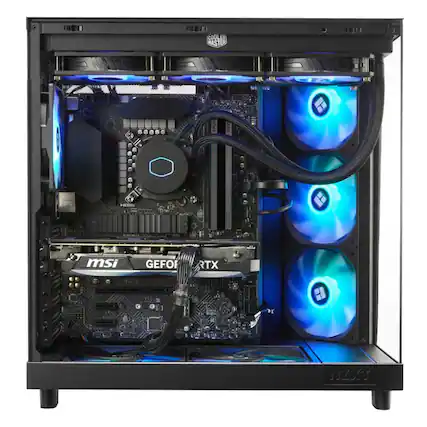 TECHWHIZ - Edge Gaming PC - AMD Ryzen 9 9950X3D – AMD RADEON RX 9070 XT – 64 GB DDR5 – 2 TB NVMe SSD – Windows 11 Pro – AI Ready - Black