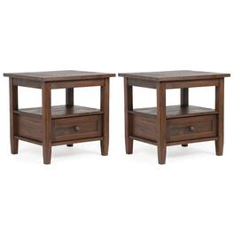 Simpli Home - Warm Shaker 20 inch End Table (Set of 2) - Distressed Charcoal Brown