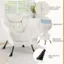 Button Tufted Decoration Traveling Lounge Chair with Side Pocket Rust-proof Metal Frame Non-slip Foot Pads