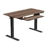 Front. HUANUO - Adjustable Standing Desk with Keyboard Tray - 48″ x 24″ - Walnut.