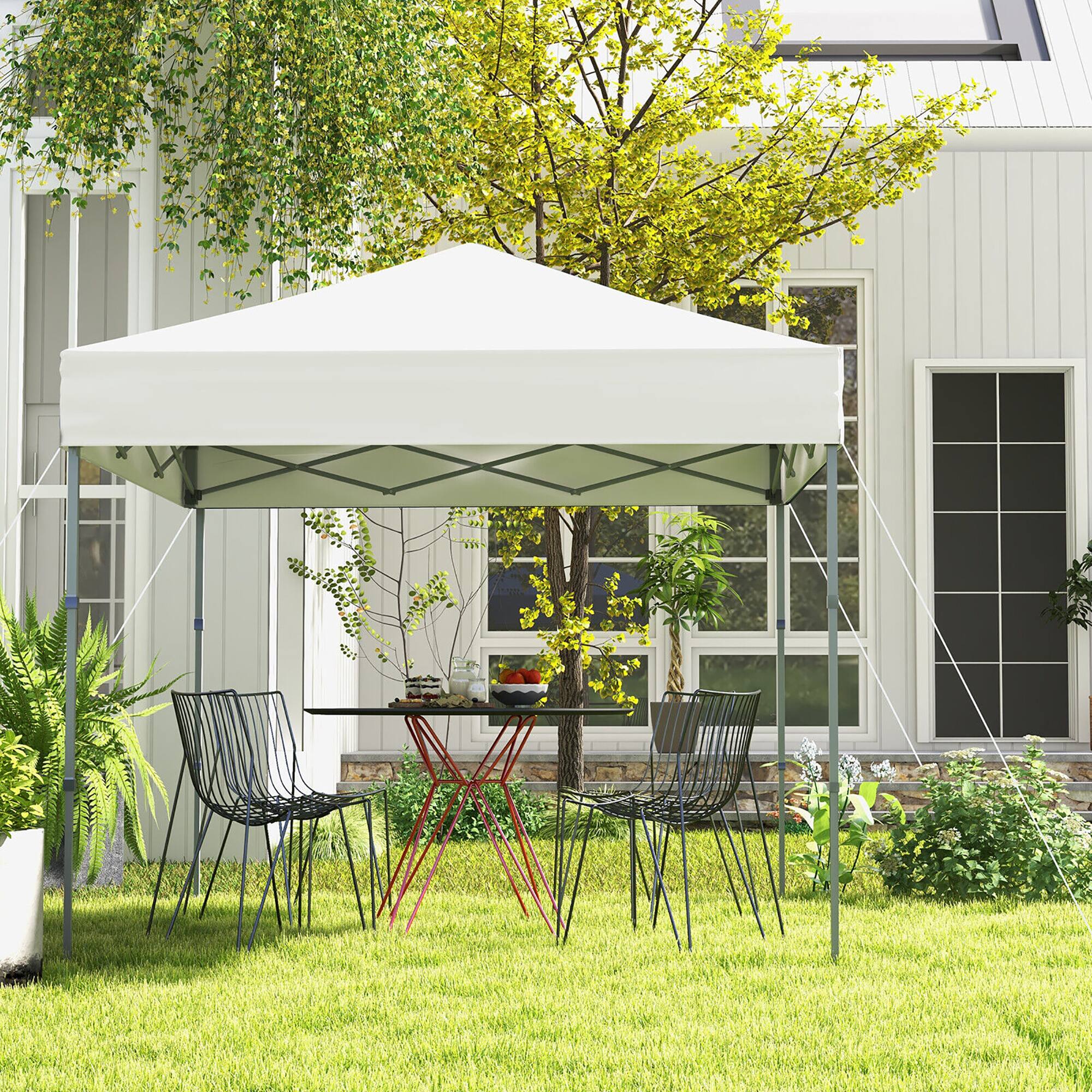 Alt View 3. Gymax - Gymax Patio 6.6 x 6.6ft Outdoor Pop-up Canopy Tent UPF 50+ Portable Sun Shelter White - White.
