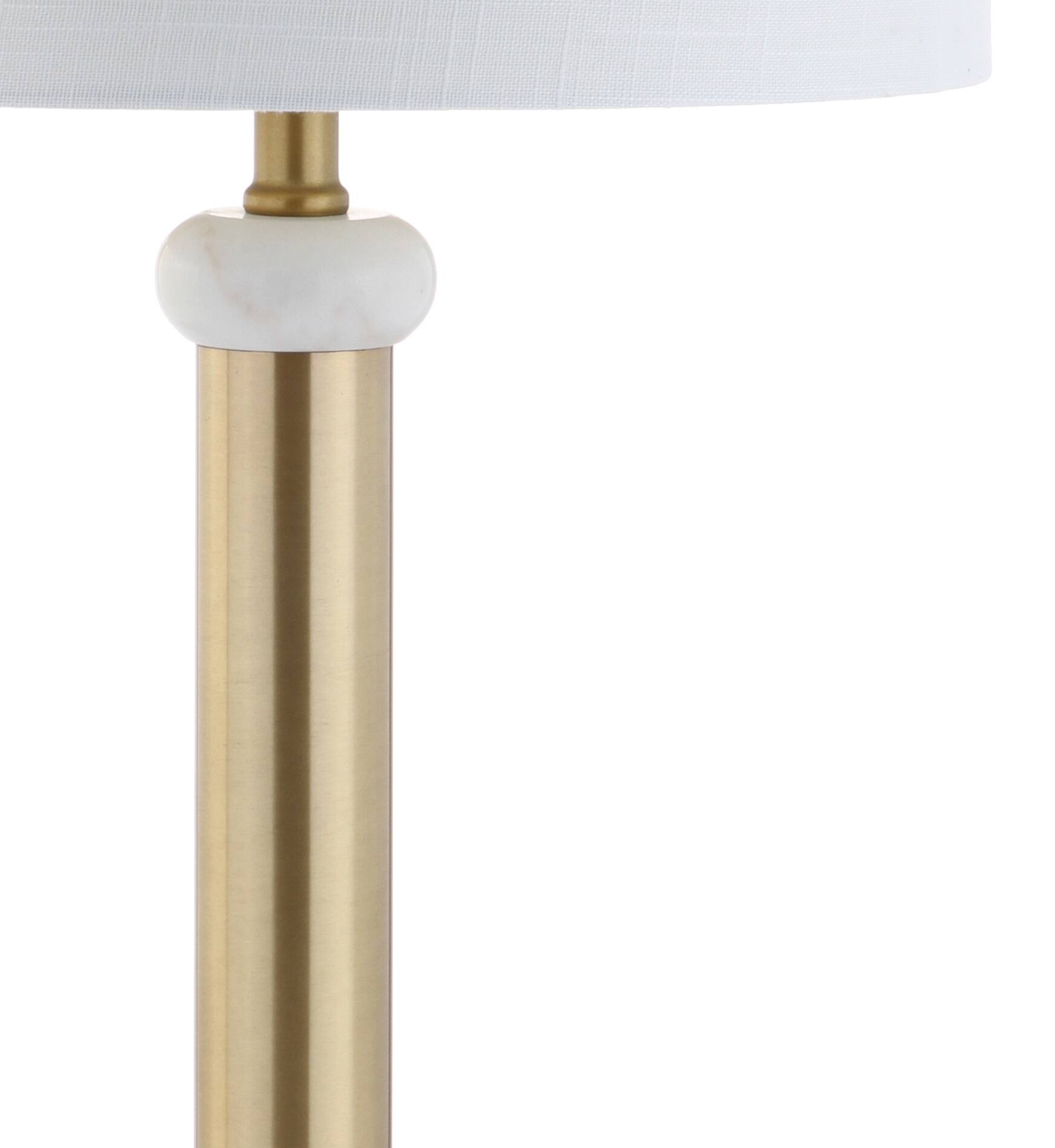 Alt View 4. Jonathan Y - Gregory 27" Metal/Marble LED Table Lamp, Gold/White - Gold/White.