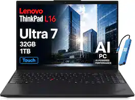 Lenovo - Upgraded - ThinkPad L16 16" FHD+ Touchscreen Laptop - Business AI PC - Intel Core Ultra 7 255U 2025 - 32GB RAM - 1TB SSD - Win11Pro - Touchscreen - Black