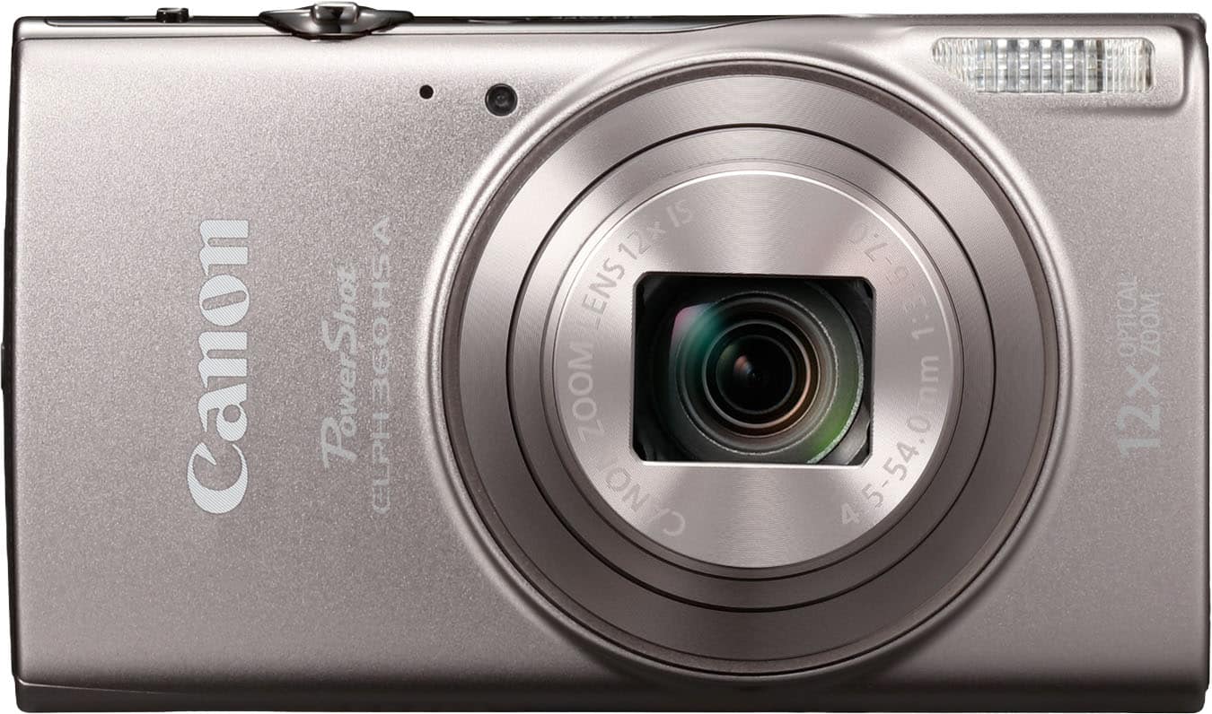 Canon - PowerShot ELPH 360 HS A Full HD Video 20.2-Megapixel Digital Camera - Silver - Front_Zoom