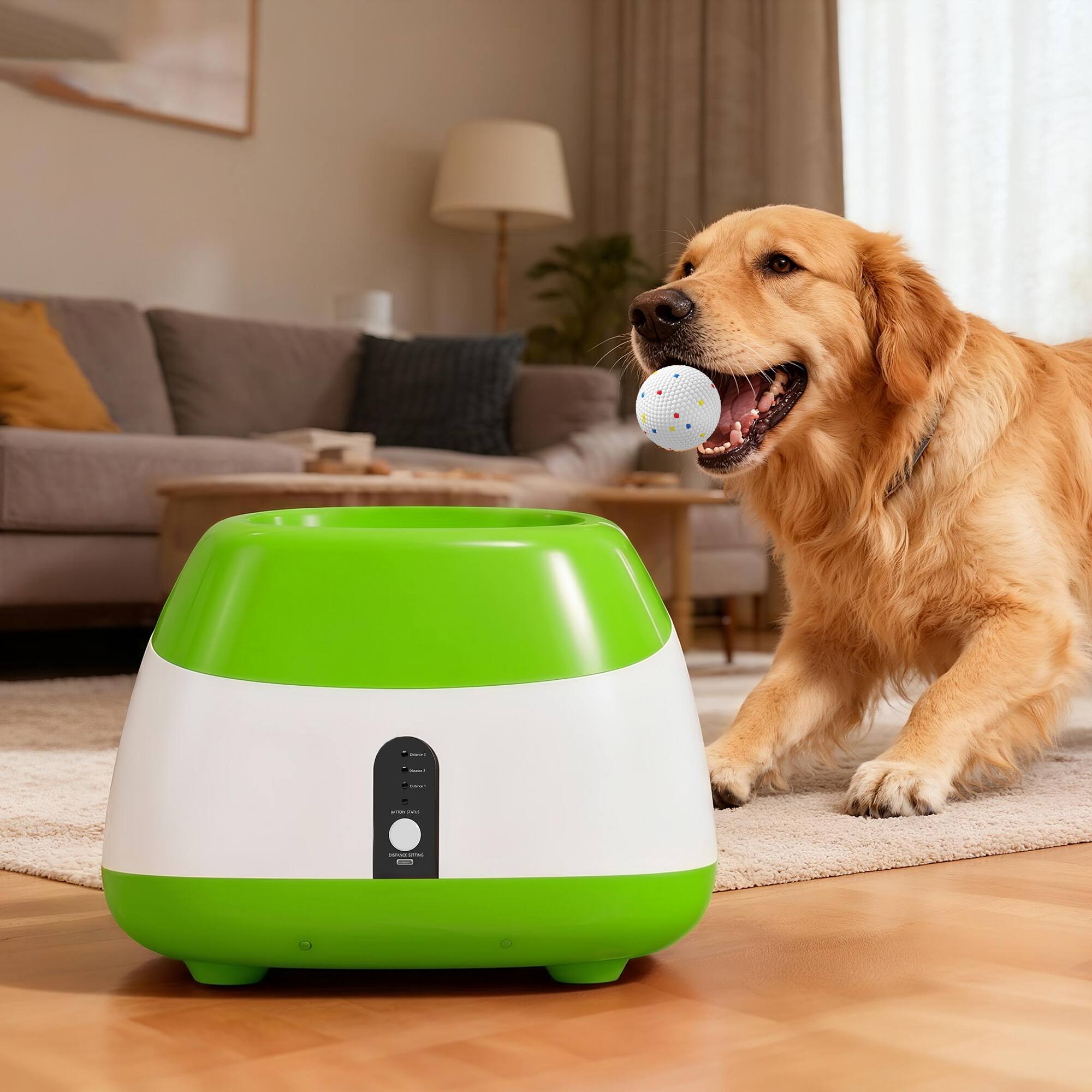 Alt View 7. Pawhut - Dog Ball Launcher with 26-80 FT Distance - Green.