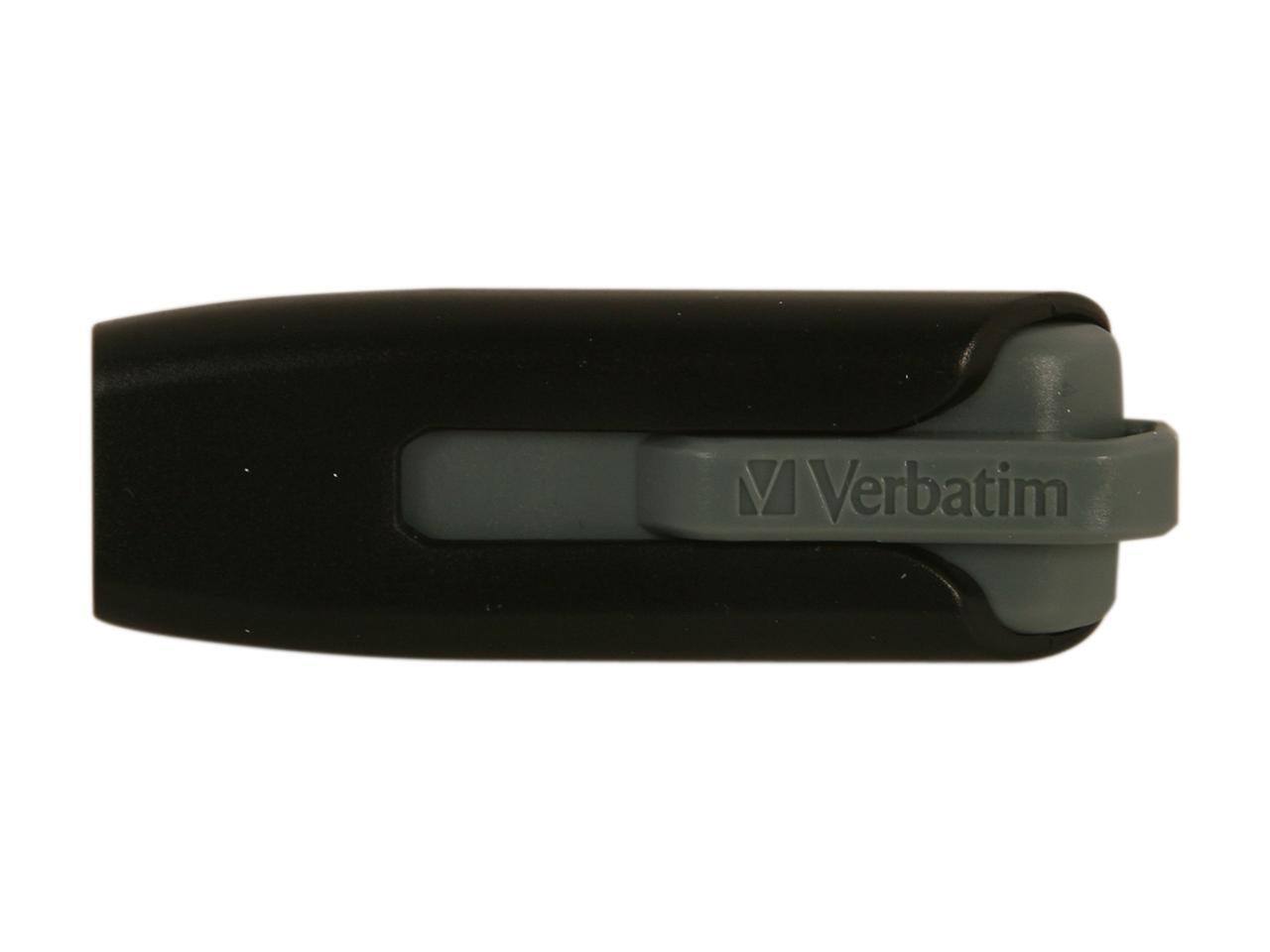 Alt View 1. Verbatim - Verbatim 32GB Store 'n' Go V3 USB 3.0 Flash Drive, Black/Gray Model 49173 - Black/Gray.