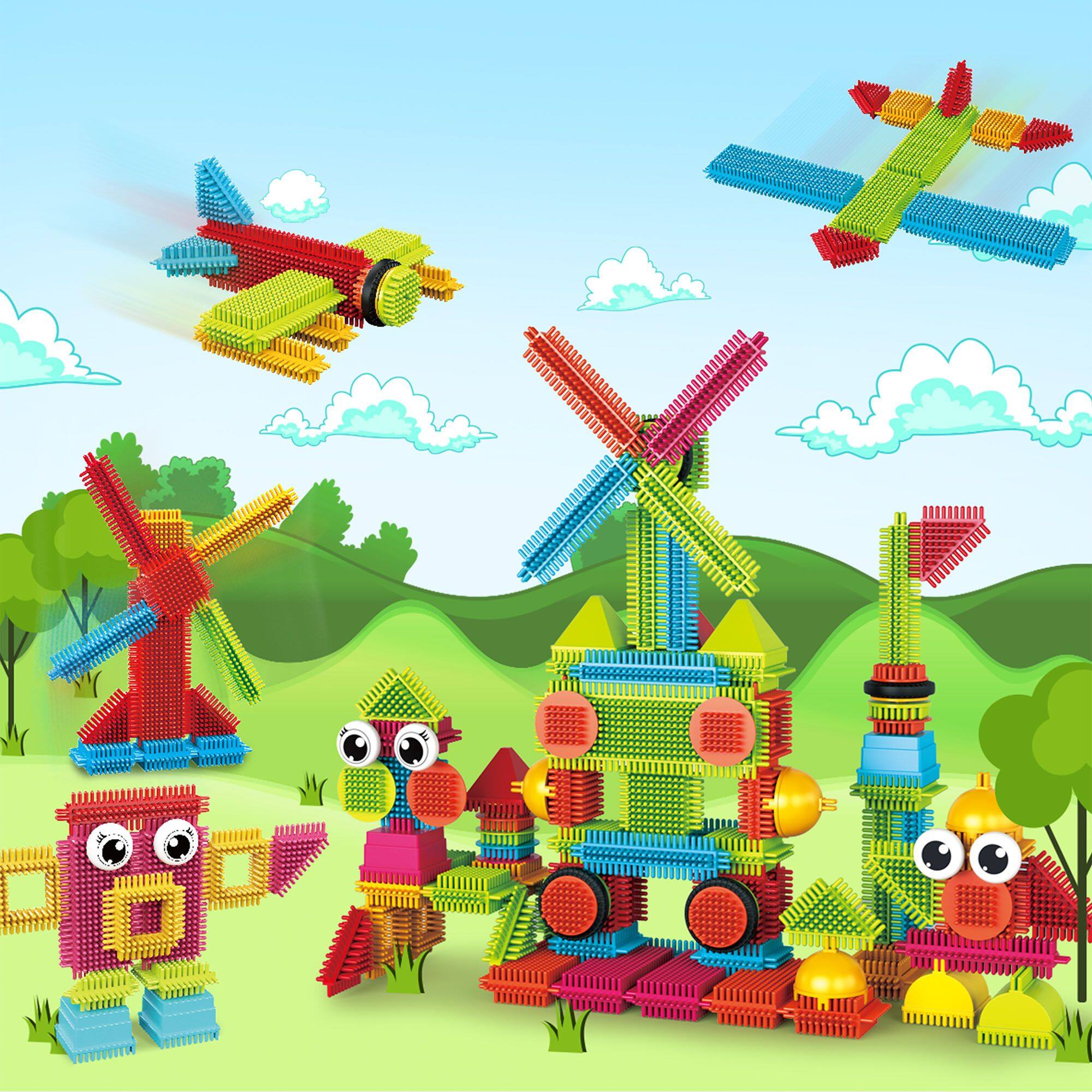 Alt View 3. PicassoTiles - PICASSO-TILES 112 PC Hedgehog Building Blocks Set for Toddlers, Boys & Girls 3+.