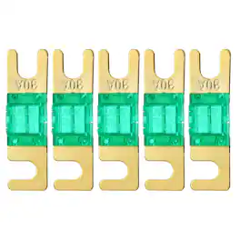 Unique Bargains - 5pcs 30A 32V Mini ANL Fuse Blade Type for Automotive Marine Audio Video System Electrical Protection - Green