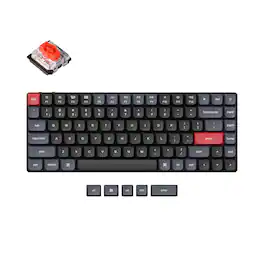 Keychron - K3 Pro 75% Ultra-Slim Wireless White Backlit Mechanical Keyboard with Red Switch and QMK and Built-in AI Launcher - Black