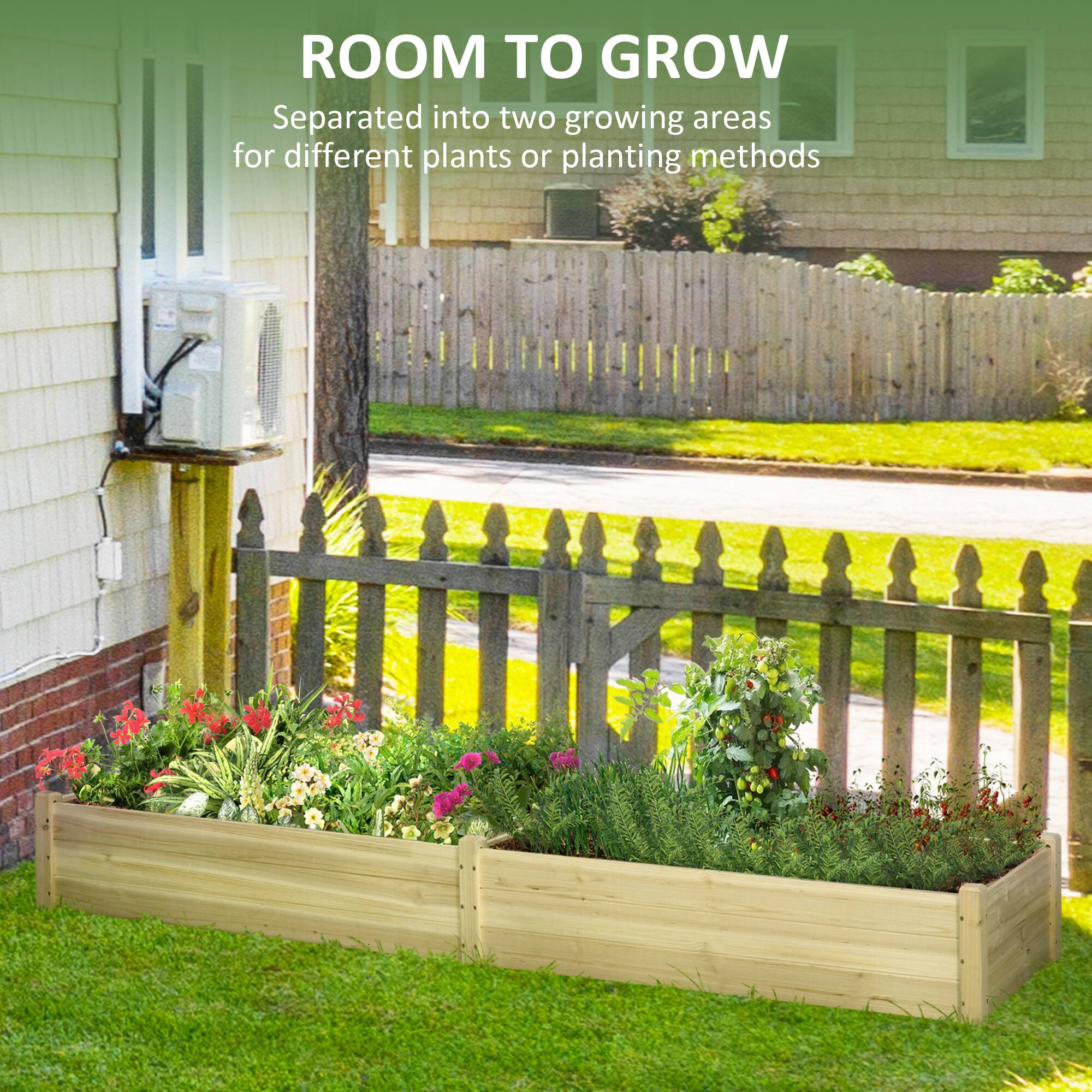 ROOM TO GROW
Separated into two growing areas for different plants or planting methods