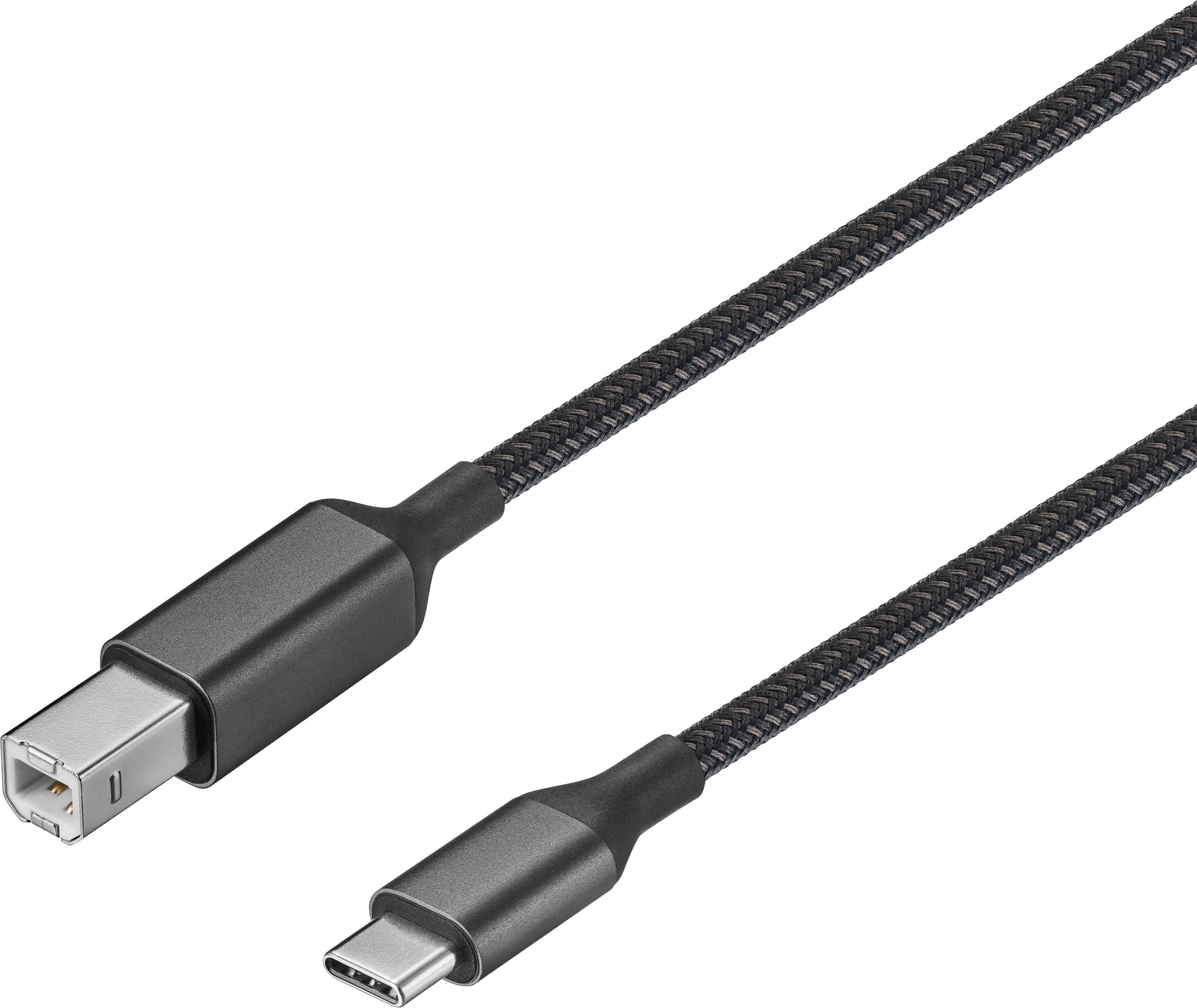Front. Insignia™ - 6-Foot USB-C to USB-B Printer Cable - Black.