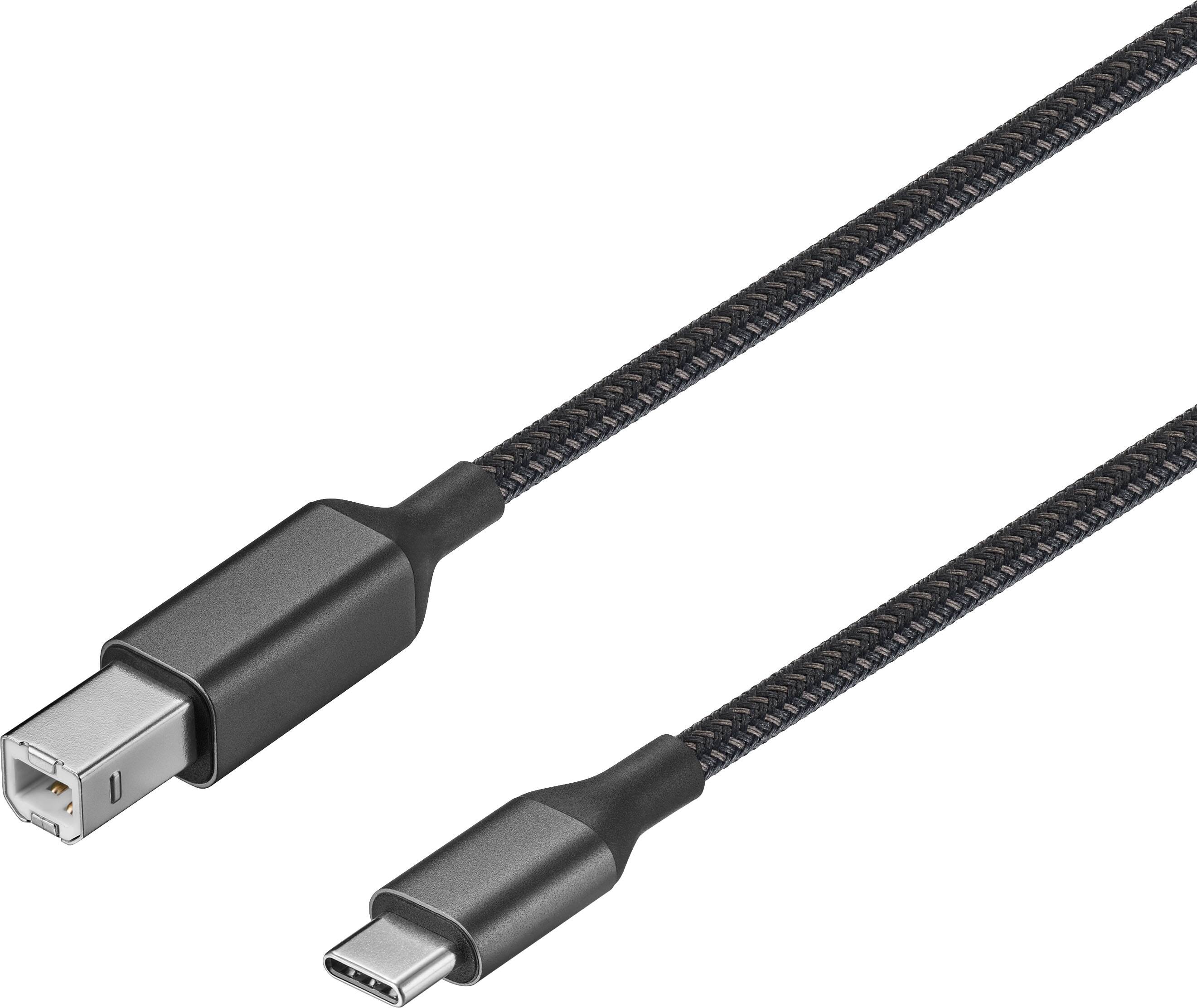 Insignia™ - 6-Foot USB-C to USB-B Printer Cable - Black