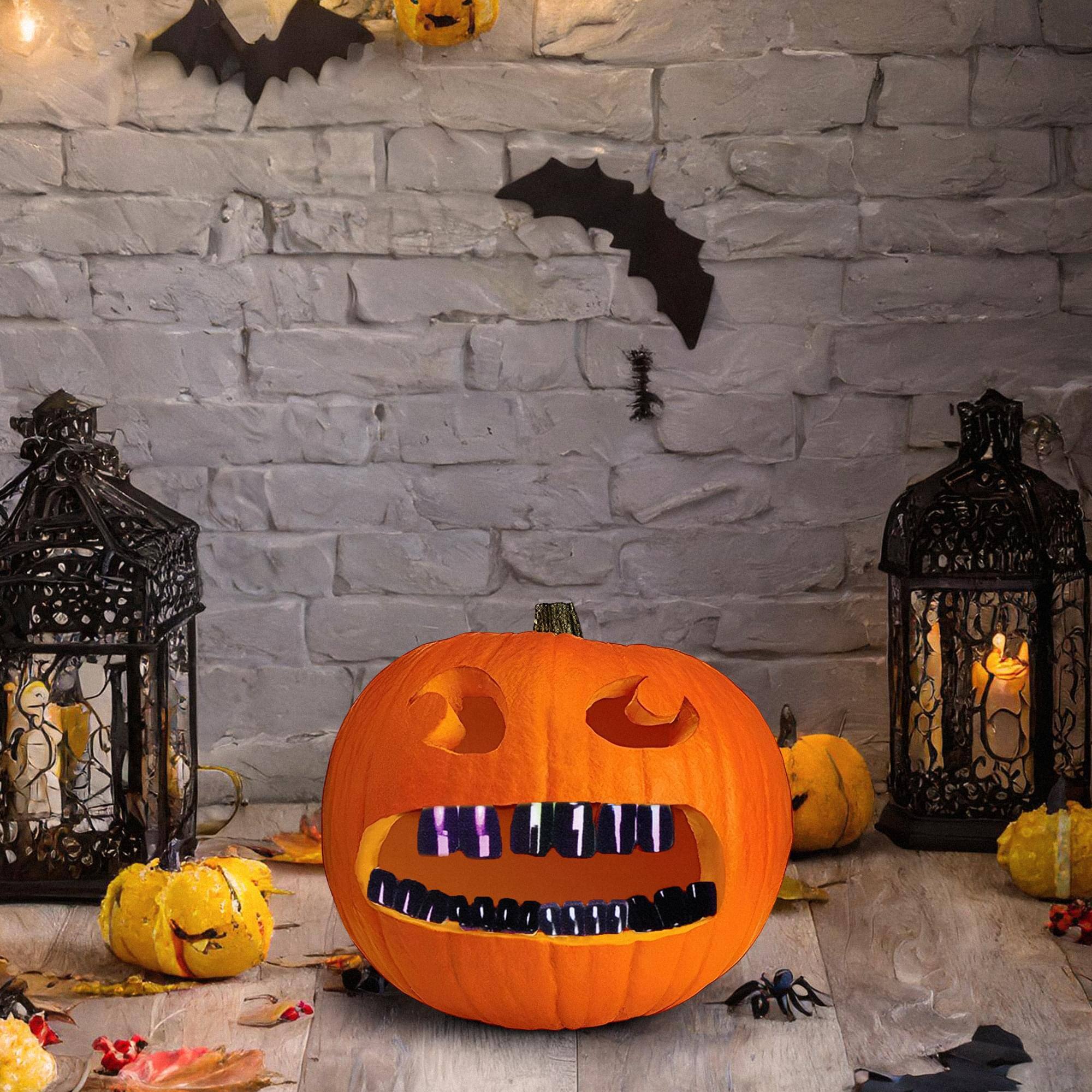 Alt View 10. Funworld - Oil Slick Pumpkin Decorating Teeth | Buck Teeth - Black.