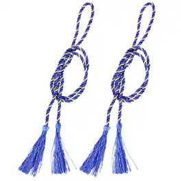 Sunnydaze - Indoor and Outdoor Rope Curtain Tiebacks - Set of 2 - Blue