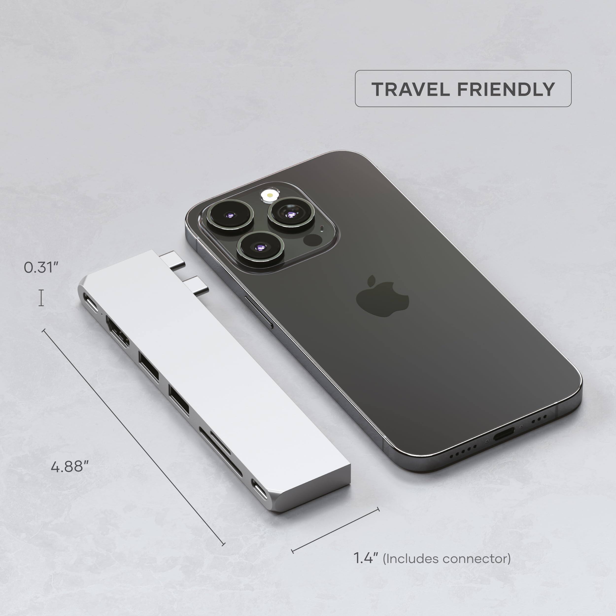 TRAVEL FRIENDLY  
0.31" x 4.88" x 1.4" (Includes connector)