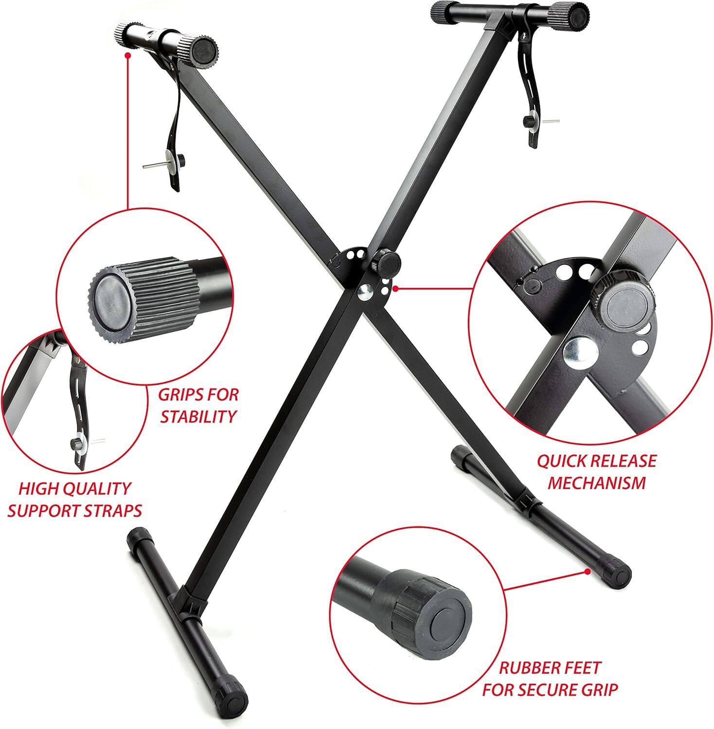 - Grips for Stability
- High Quality Support Straps
- Quick Release Mechanism
- Rubber Feet for Secure Grip