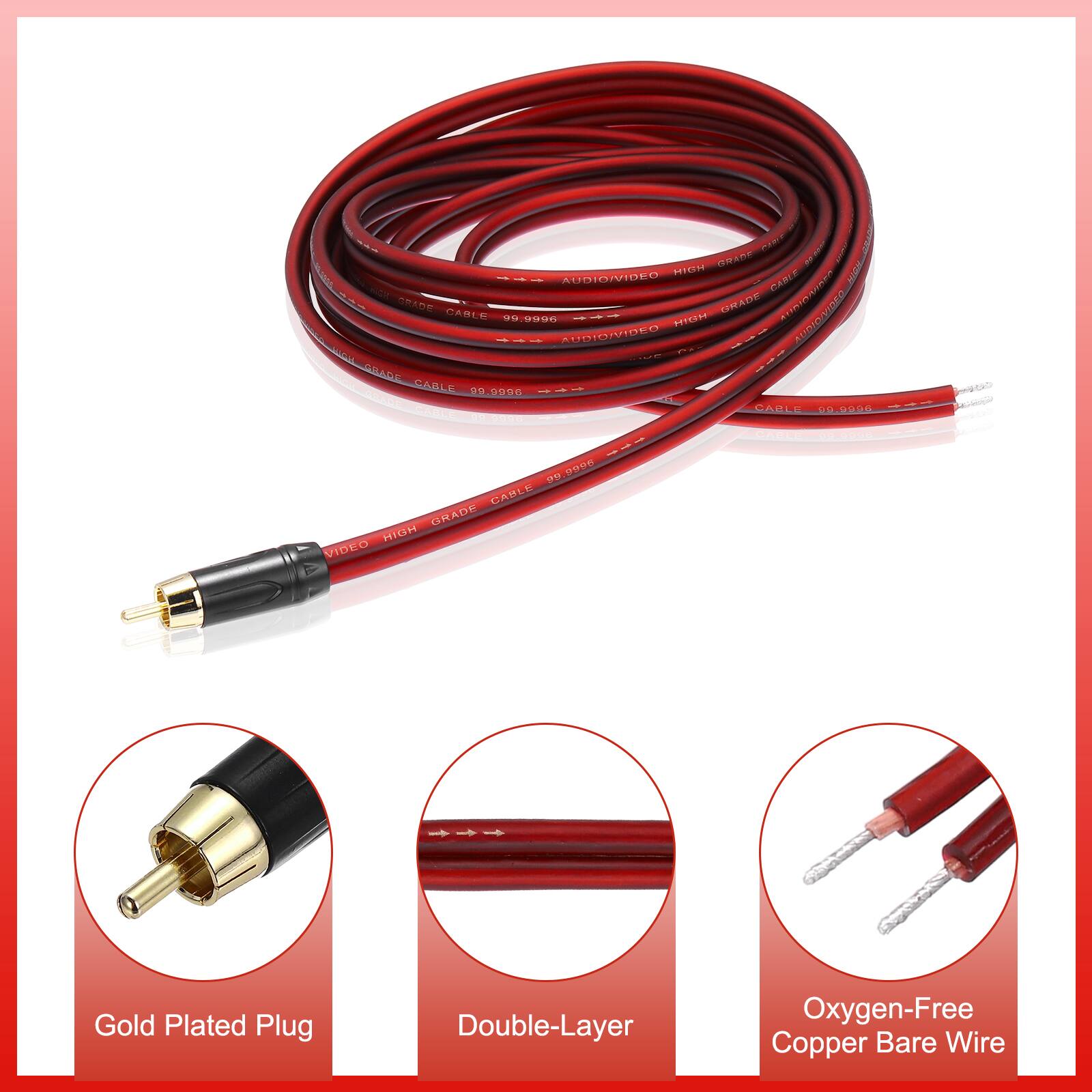 PIN PARA AAS --- AUDIO/VIDEO P011319 TN PARI  CRADE CARLE u 9990 . DRADE AN  b AUDITICIDNO  ... GIAN CABLE 31,2906 M 44 AR CABLI 00.0000 -  UD CARLE GRADE HIGM VIDEO Gold Plated Plug Double-Layer Oxygen-Free Copper Bare Wire