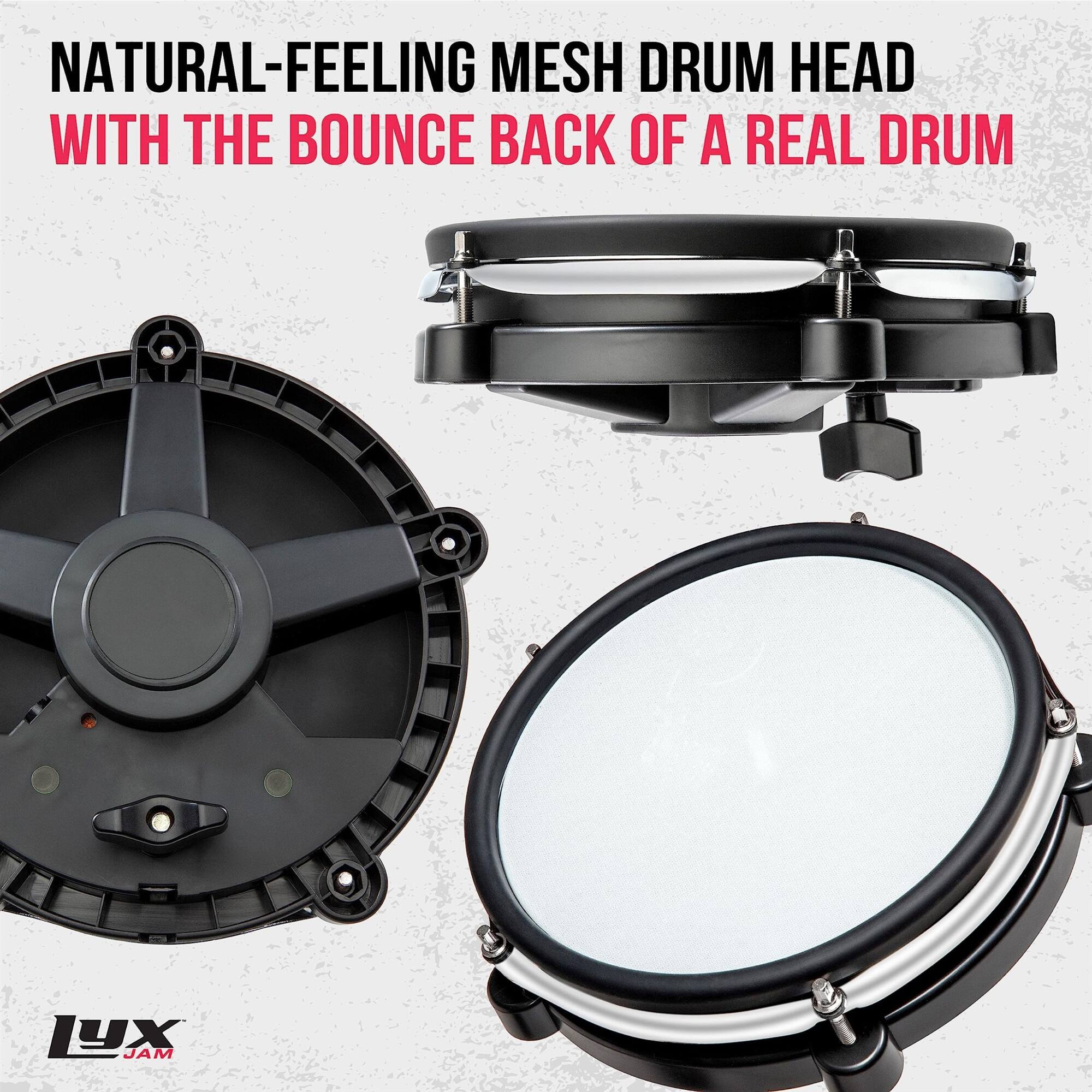 NATURAL-FEELING MESH DRUM HEAD WITH THE BOUNCE BACK OF A REAL DRUM LUX JAM