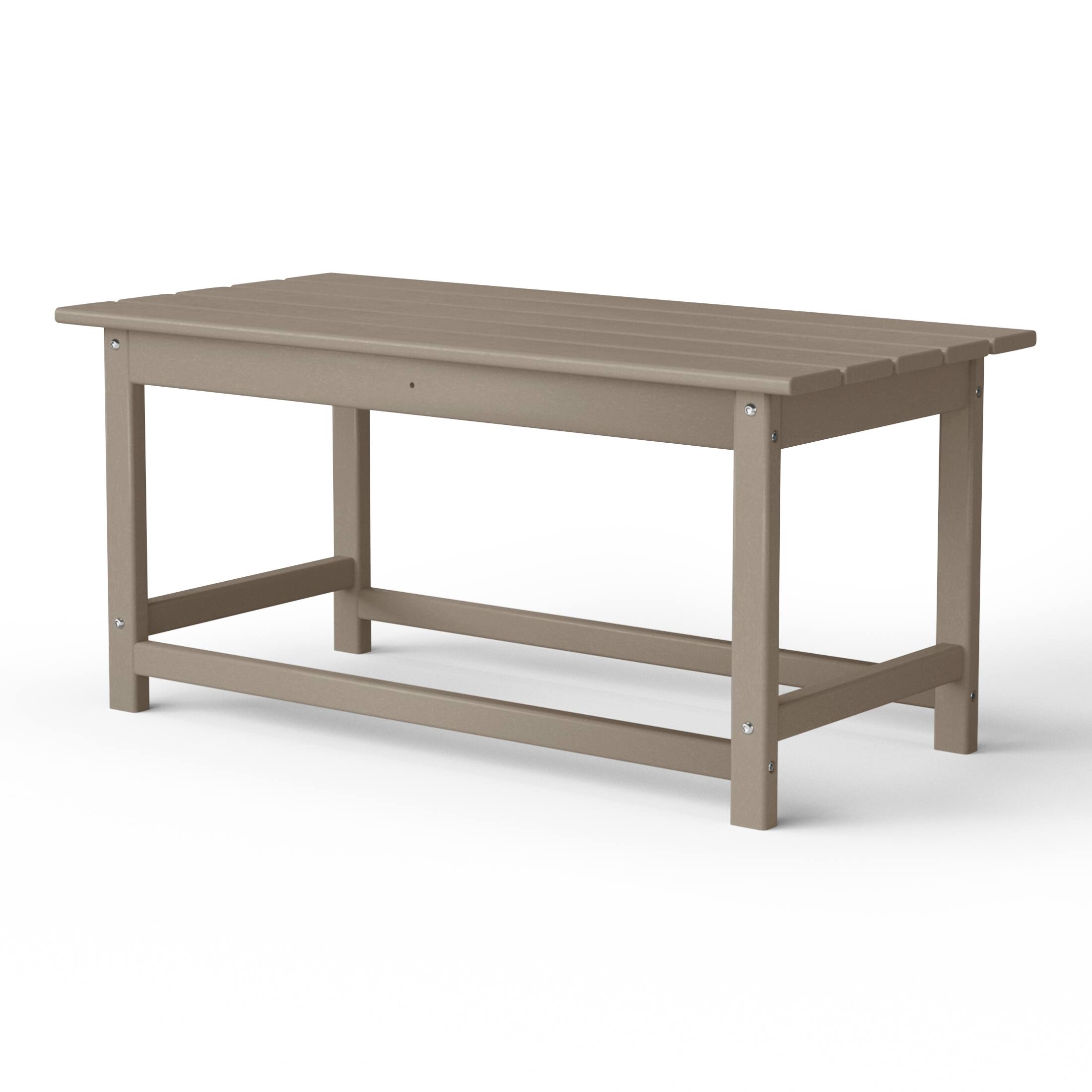 Back. WestinTrends - WestinTrends Malibu 35" length outdoor Coffee table for Adirondack chair - Weathered Wood.