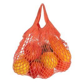 Unique Bargains - Reusable Mesh Produce Bag, Washable Net Portable Fruit Veg Bag, Cotton String Short Handle for Grocery Shopping - Orange