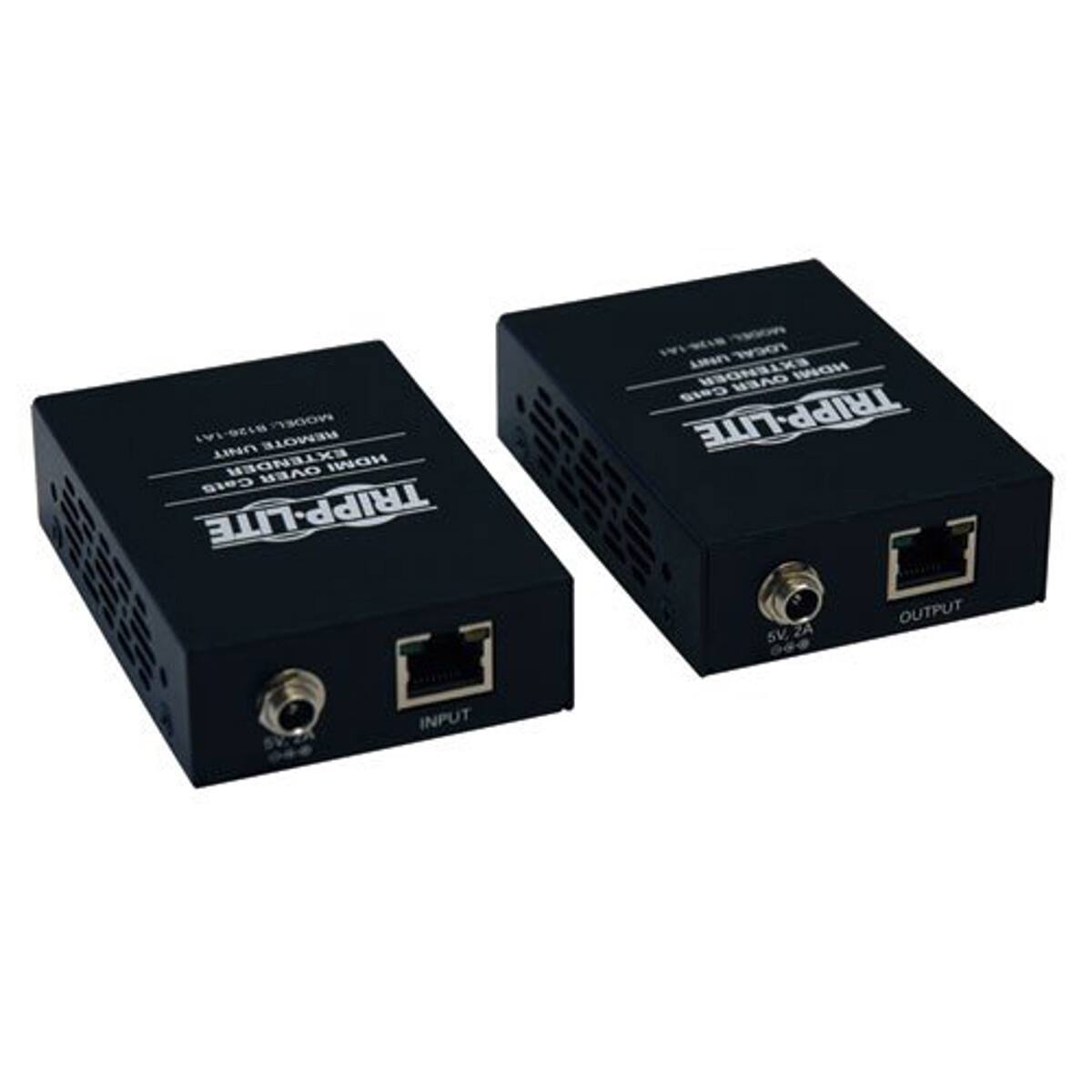 B126-1A1 MODEL UNIT REMOTE EXTENDER OVER IPON Cat5 TRIPP-LITE  
WISHIN UNIT LOCAL EXTENDER OVER IPON Cat5 TRIPP-LITE  
OUTPUT 5V,  
INPUT