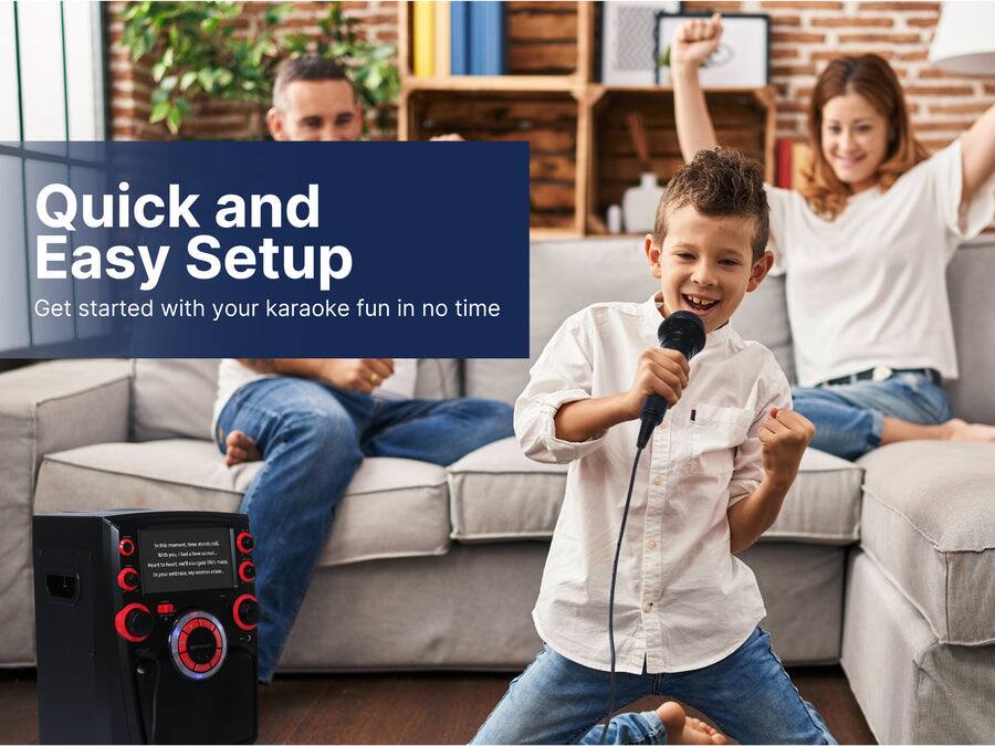 Quick and Easy Setup  
Get started with your karaoke fun in no time
