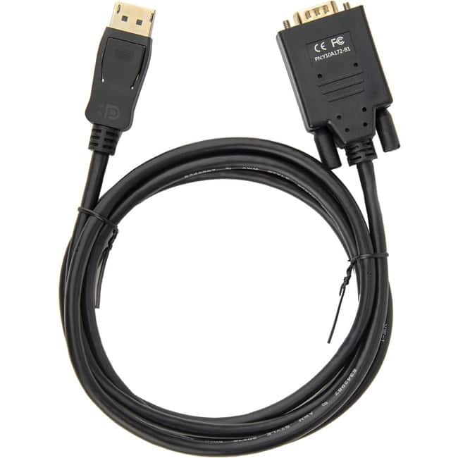 Rocstor - 6FT DISPLAYPORT TO VGA M/M CABLE SUPPORTS 1080P 60HZ - Black
