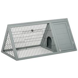 Pawhut - 46" x 24" Wooden A-Frame Outdoor Rabbit Hutch, Small Animal Cage, Outside Run & Ventilating Wire