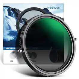 Neewer - 67mm 2-in-1 Variable ND & CPL Filter - ND2-32 Adjustable with No X-Cross, Ultra Slim Design