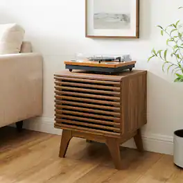 Render Vinyl Record Display Stand by Modway - Walnut