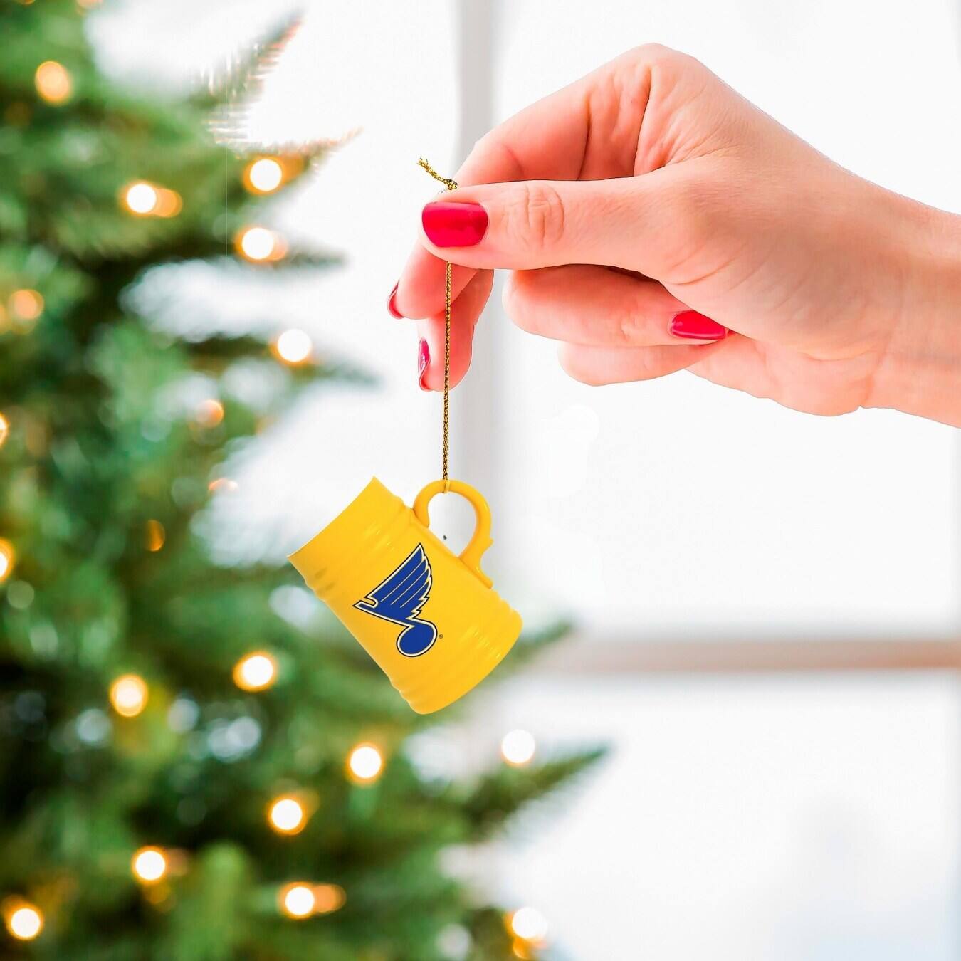 Alt View 2. Evergreen Enterprises - St. Louis Blues Two-Pack 3" Mini Stein Ornament Set - Multicolor.